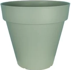 POT PATIO ROND D.25CM VERT ARGILE 6L