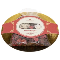 POT POURRI PLATEAU METAL FRUIT ROUGE 140G