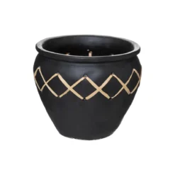 POT RAFIA NOIR CUBA D.22.5X19.5CM