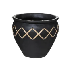 POT RAFIA NOIR CUBA D.22.5X19.5CM