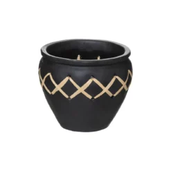 POT RAFIA NOIR CUBA D.22.5X19.5CM