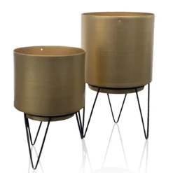 POTS FLEURS PIED FILAIRE 2 PIECES