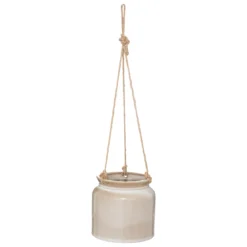 POT SUSPENDU CERAMIQUE REACTIVE BOTANIC BLANC D.14CM