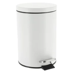 POUBELLE ACIER INOXYDABLE RONDE 3L BLANC
