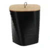 POUBELLE DESIGN COUVERCLE BAMBOU 6L NOIR