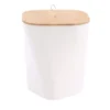 POUBELLE DESIGN MOYEN MODELE COUVERCLE BAMBOU BLANC
