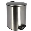 POUBELLE METAL CARREE 5L FREIN DE CHUTE A PEDALE CHROME