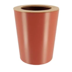 POUBELLE METAL EVASEE COUVERCLE BAMBOU 5L TERRACOTTA