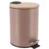 POUBELLE METAL FREIN DE CHUTE 3L CAPUCCINO BAMBOU