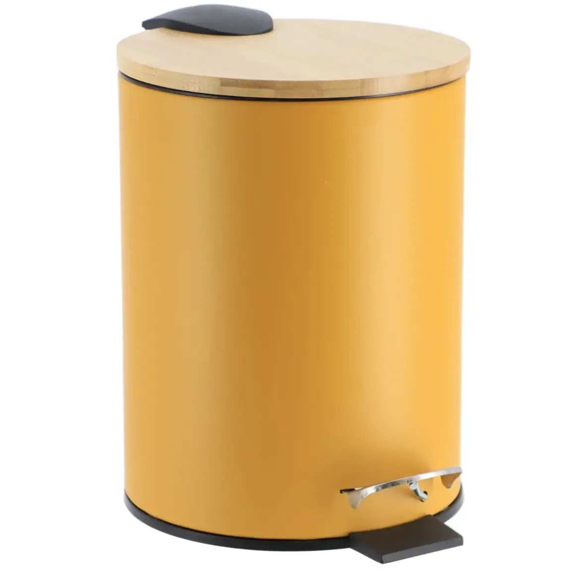 POUBELLE METAL FREIN DE CHUTE 3L MOUTARDE BAMBOU