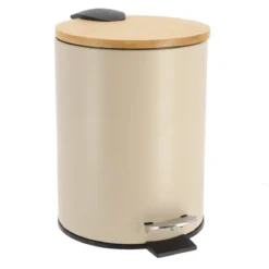 POUBELLE METAL FREIN DE CHUTE 3L TAUPE BAMBOU