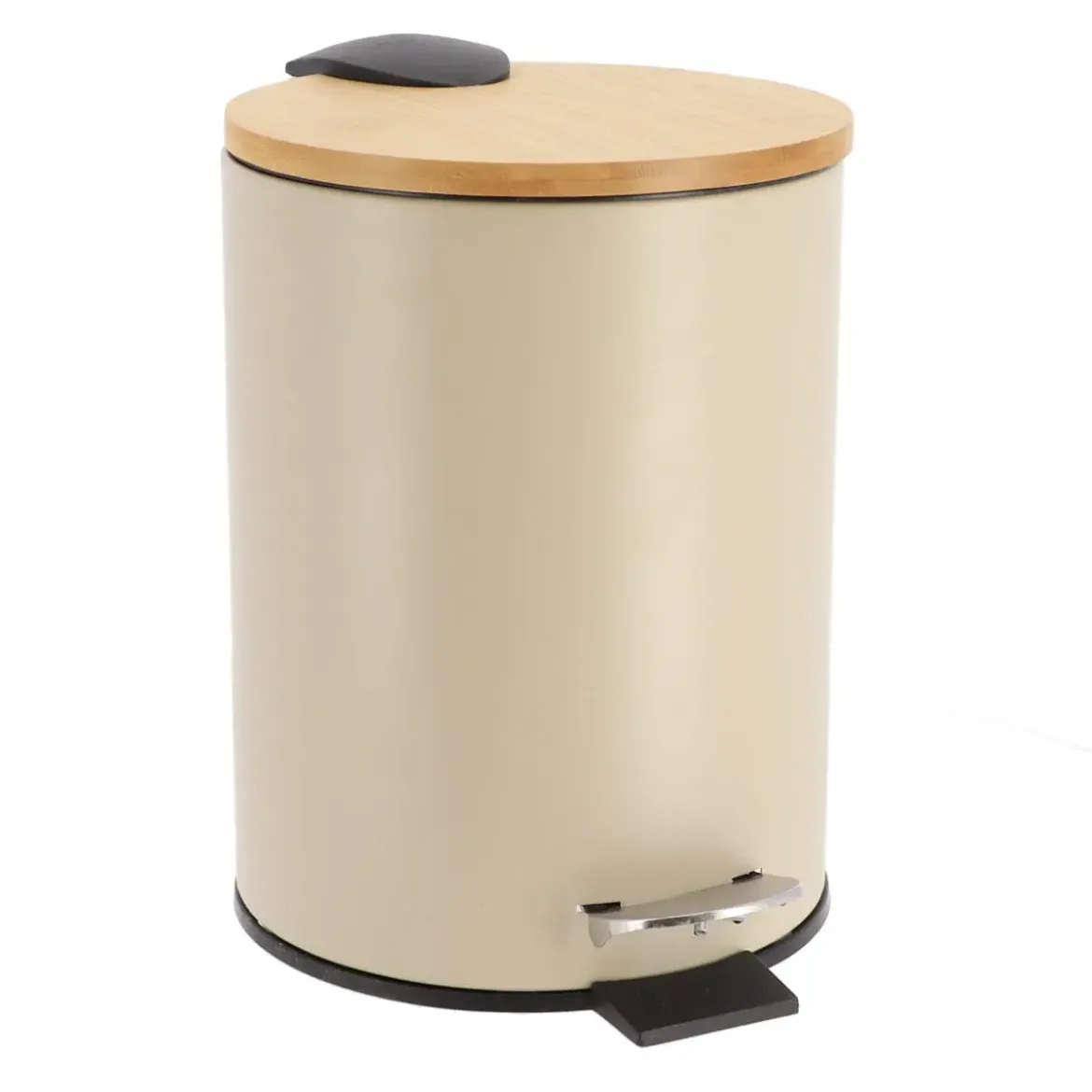 POUBELLE METAL FREIN DE CHUTE 3L TAUPE BAMBOU