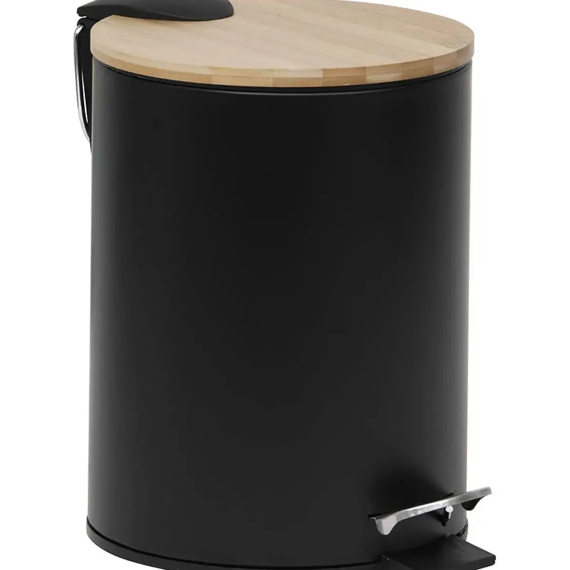 POUBELLE METAL FREIN DE CHUTE 3L NOIR BAMBOU