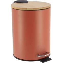 POUBELLE METAL FREIN DE CHUTE 3L TERRACOTTA BAMBOU