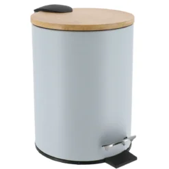 POUBELLE METAL FREIN DE CHUTE 3L BLEU CLAIR BAMBOU