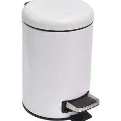 POUBELLE METAL 3 L FREIN DE CHUTE BLANC MAT