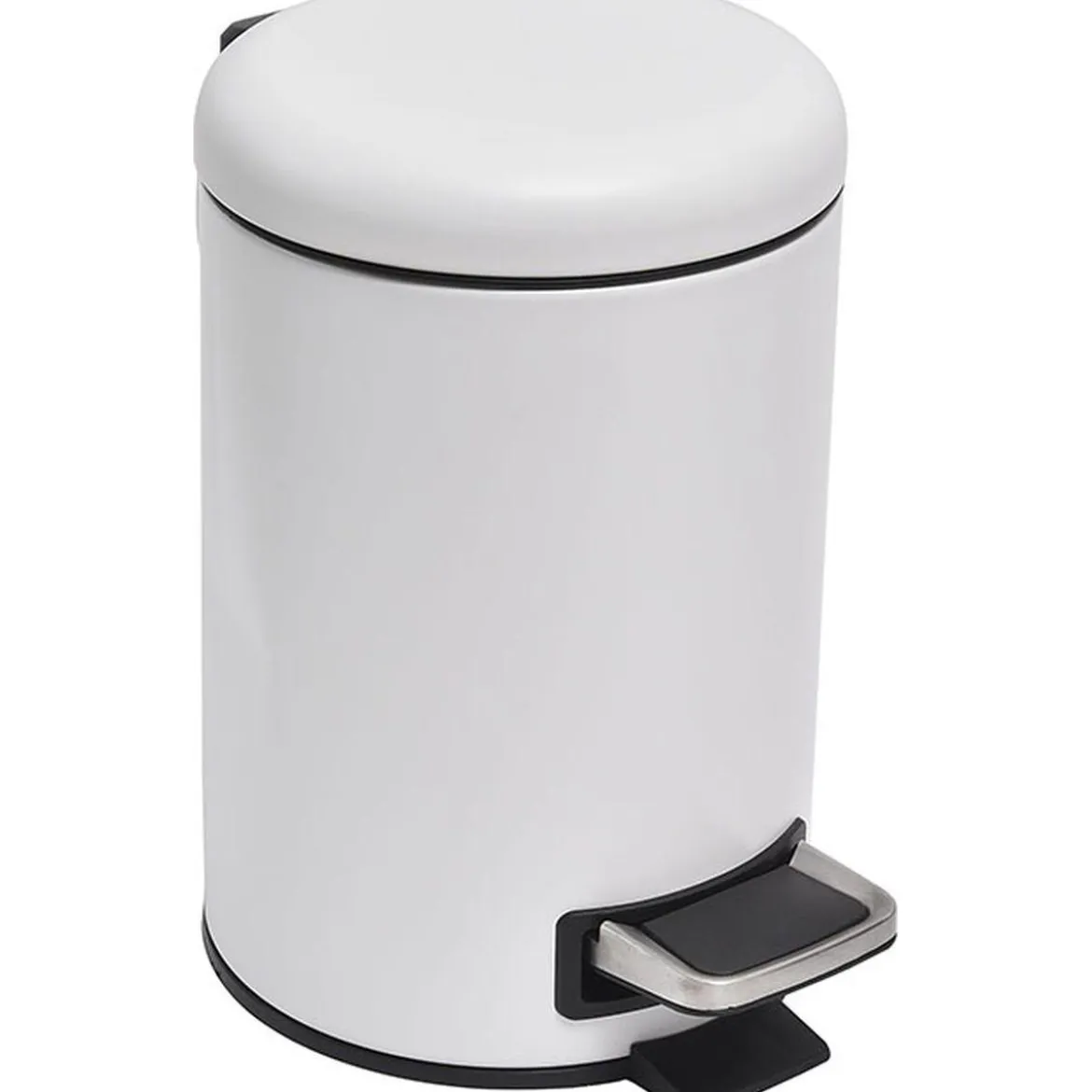 POUBELLE METAL 3 L FREIN DE CHUTE BLANC MAT