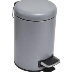 POUBELLE METAL 3 L FREIN DE CHUTE GRIS MAT