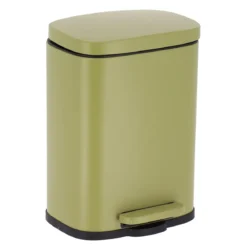 POUBELLE METAL RECTANGLE 5L FREIN DE CHUTE VERT OLIVE
