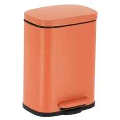 POUBELLE METAL RECTANGLE 5L FREIN DE CHUTE TERRE DE SIENNE