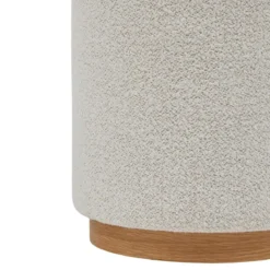 POUF BOUCLETTE NESKY BLANC D.41X45CM