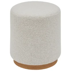 POUF BOUCLETTE NESKY BLANC D.41X45CM