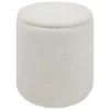 POUF COFFRE BOUCLETTE KAYDI BLANC