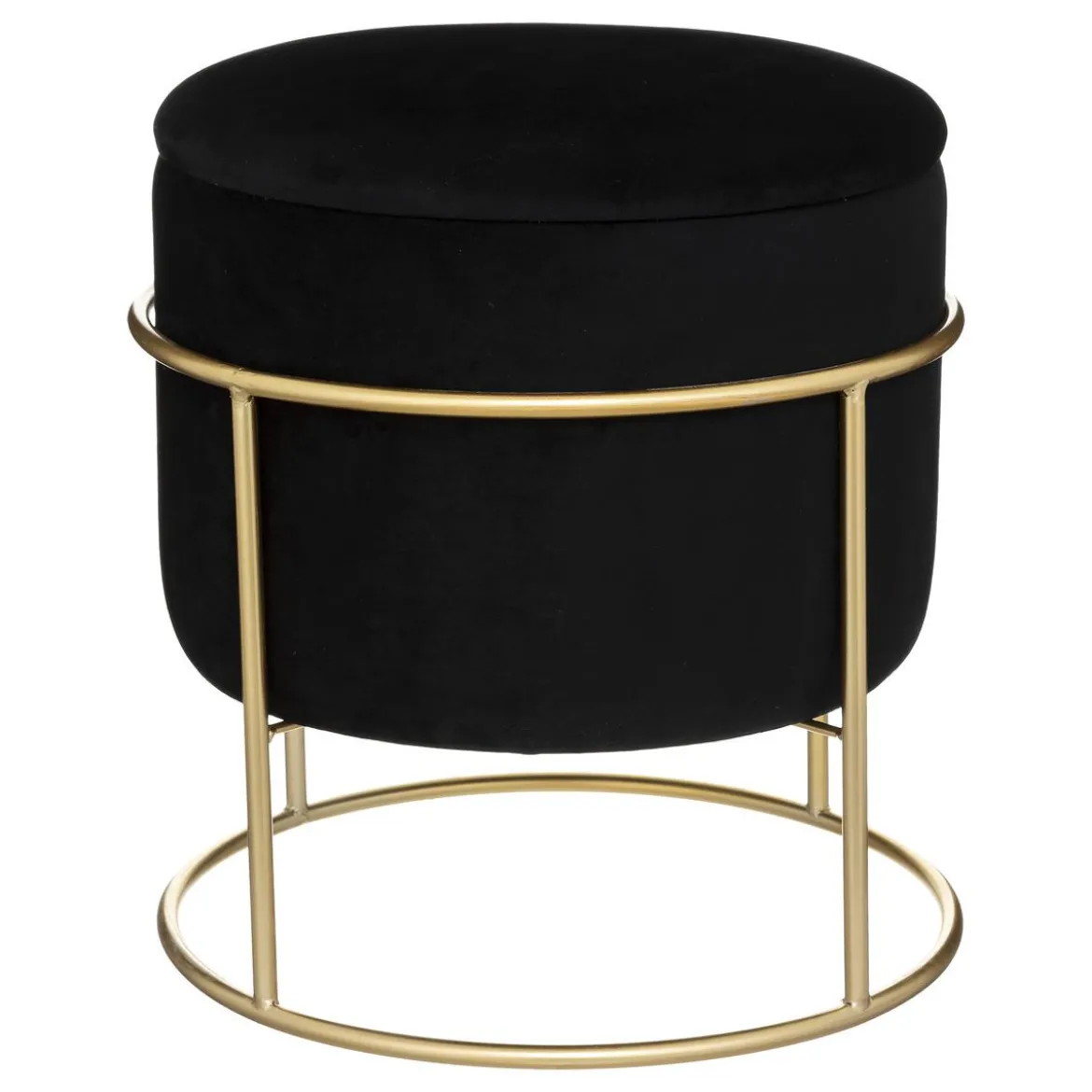 POUF COFFRE VELOURS ELIANE NOIR