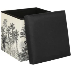 POUF PLIABLE BENICIO NOIR BLANC