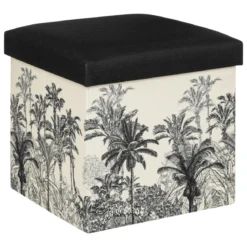 POUF PLIABLE BENICIO NOIR BLANC