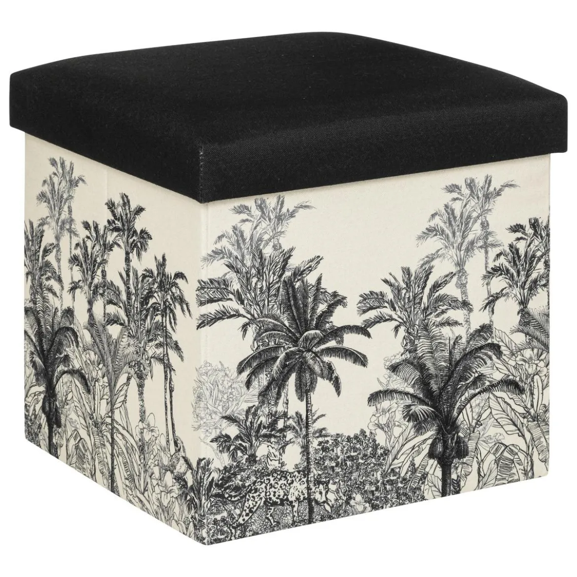 POUF PLIABLE BENICIO NOIR BLANC