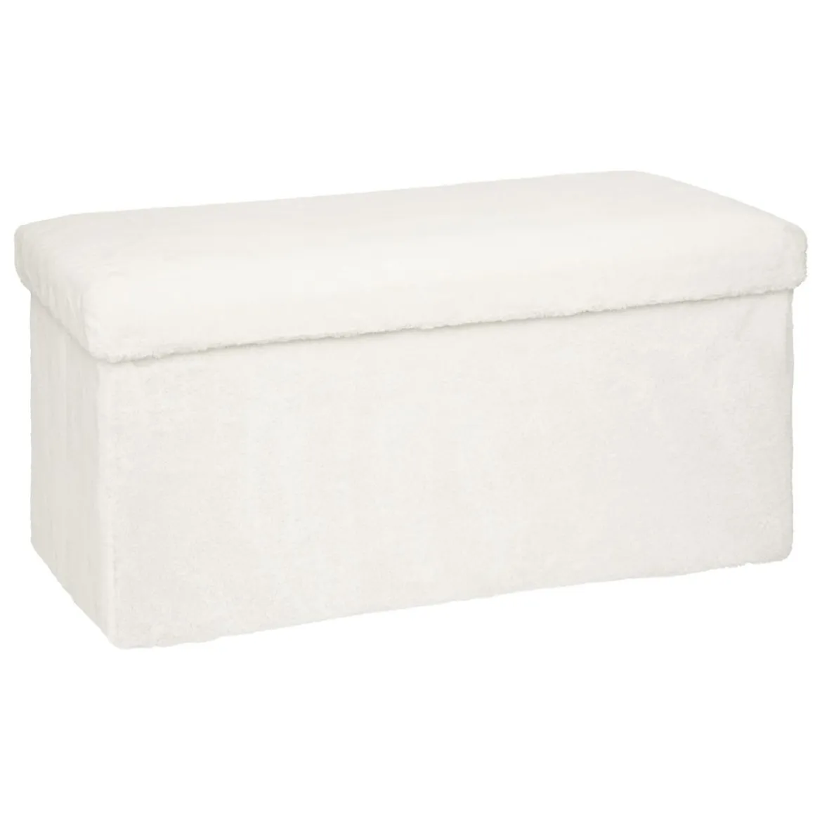 POUF PLIABLE DOUBLE FOURRURE EZZIO BLANC