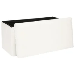 POUF PLIABLE DOUBLE FOURRURE EZZIO BLANC