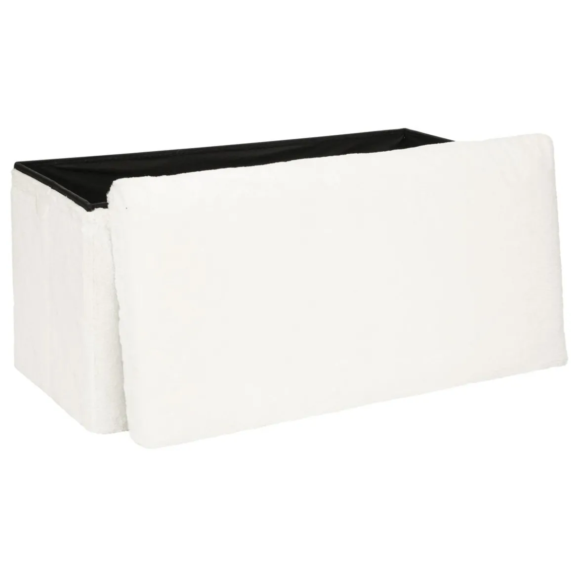 POUF PLIABLE DOUBLE FOURRURE EZZIO BLANC
