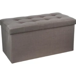POUF PLIABLE DOUBLE GRIS LYSANDRE