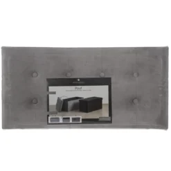 POUF PLIABLE DOUBLE VELOURS GRIS LYSANDRE