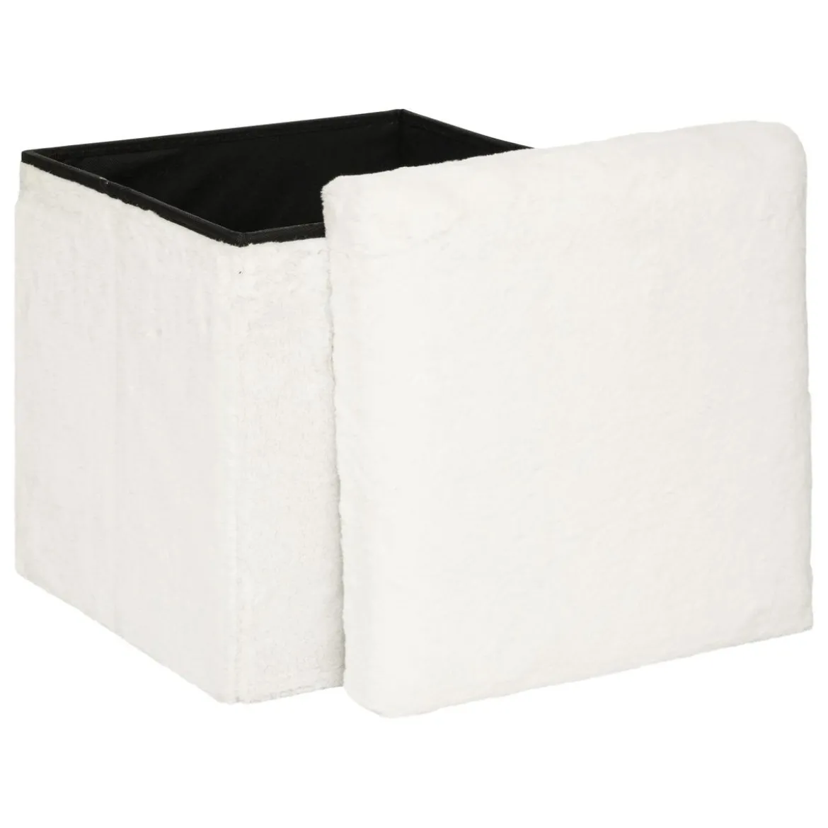 POUF PLIABLE FOURRURE EZZIO BLANC