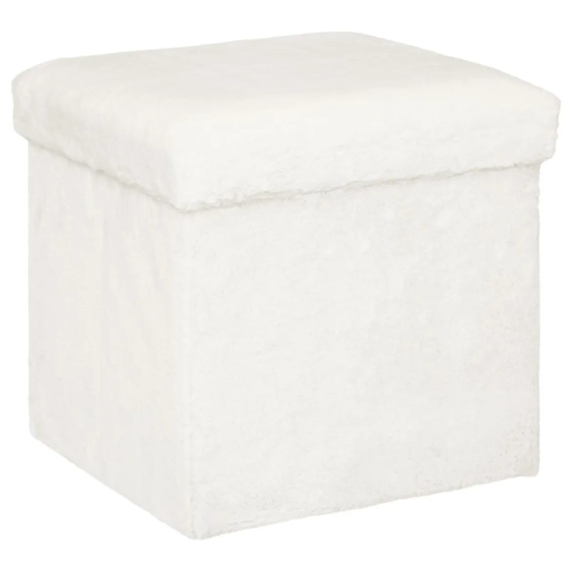 POUF PLIABLE FOURRURE EZZIO BLANC