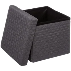 POUF PLIABLE GRIS FONCE 31X31CM