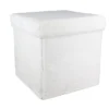 POUF PLIABLE IMITATION FOURRURE BLANC