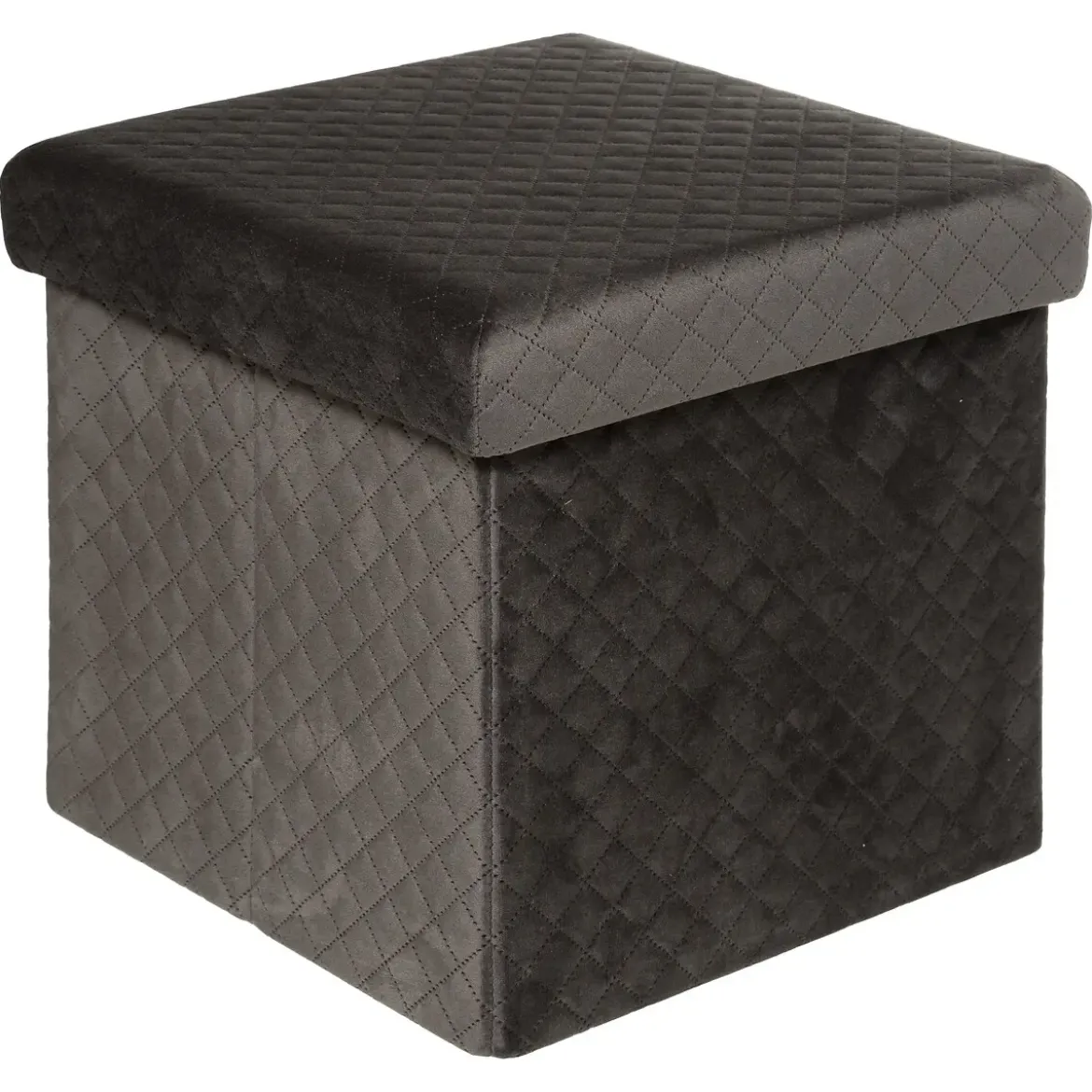 POUF PLIABLE VELOURS GRIS 31X31CM