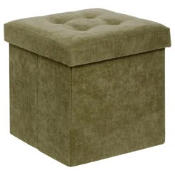 POUF PLIABLE VELOURS LYSANDRE KAKI