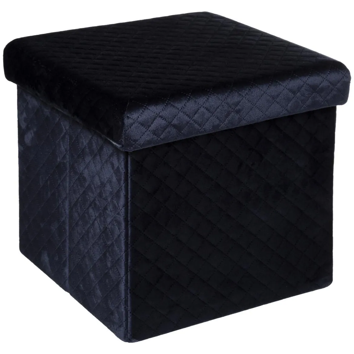 POUF PLIABLE VELOURS MARINE 31X31CM