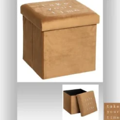 POUF PLIABLE VELOURS MOUTARDE SLOW