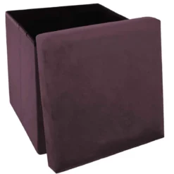 POUF PLIABLE VELOURS PRUNE TESS