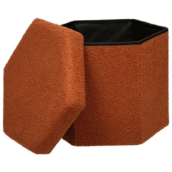 POUF PLIANT BOUCLETTE JAIKO AMBRE D.40X38CM