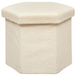 POUF PLIANT BOUCLETTE JAIKO IVOIRE D.40X38CM