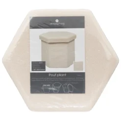 POUF PLIANT BOUCLETTE JAIKO IVOIRE D.40X38CM