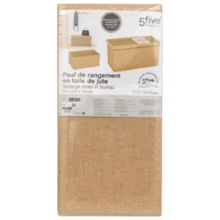 POUF PLIANT DOUBLE EFFET TOILE DE JUTE