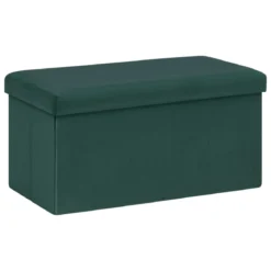 POUF PLIANT DOUBLE TESS VELOURS VERT CEDRE